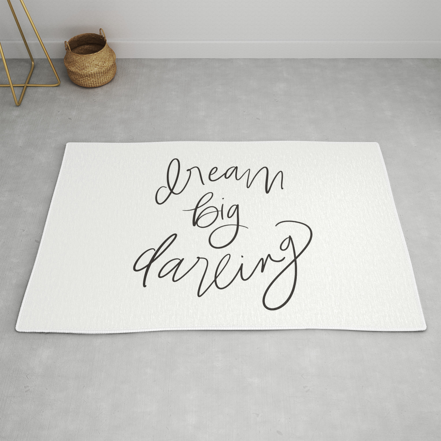 Dream Big Darling In Black And White Rug By Bexley Society6