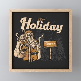Santa Skull - Merry Christmas Framed Mini Art Print