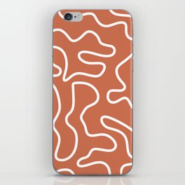 Squiggle Maze Minimalist Abstract Pattern in Rust Earth  iPhone Skin