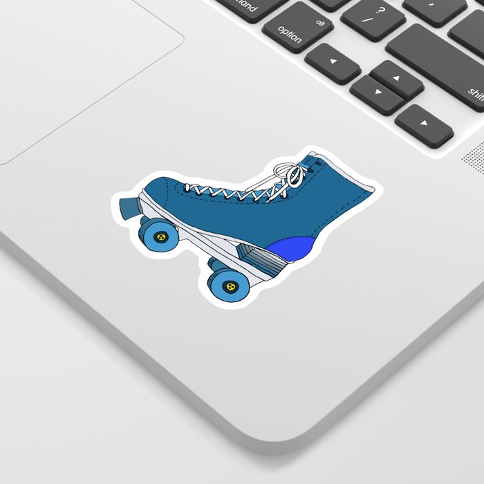 Blue Ombre Roller Skate Laced Roller Derby Shoe Sticker