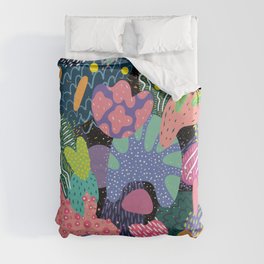 Fun Times in Nature | Colorful Abstract Natural Shapes Duvet Cover