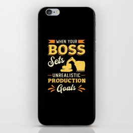 Excavator Dig When Your Boss Construction Worker iPhone Skin