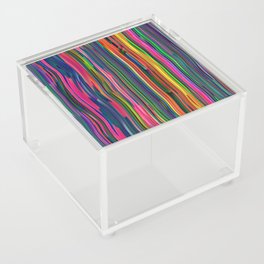Vertical neon stripes Acrylic Box