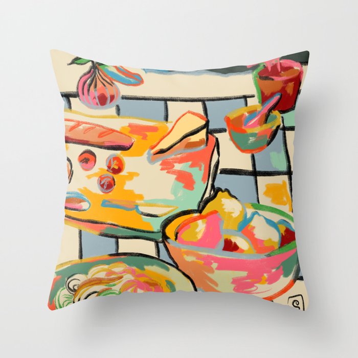 BREAD AND PASTA LOVE  Throw Pillow