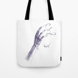 Hand (Te/手) Japanese kanji with hands pencil drawing  Tote Bag