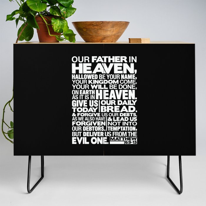 Matthew 6:9-13 Our Father in Heaven Credenza