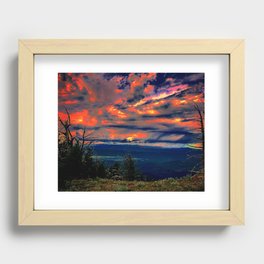 Psychedelic Sunset Recessed Framed Print