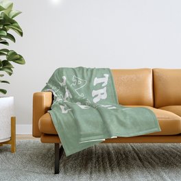 Travel Always and Always Travel (white/sage green) Throw Blanket