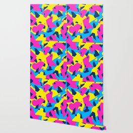 Blue\Yellow\Pink\Navy Geometric camo Wallpaper