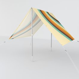 70s Retro Style Abstract Rainbow in Light Blue, Yellow, Brown and Orange Sun Shade
