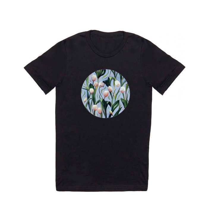 Waiting on the Blooming - a Tulip Pattern T Shirt