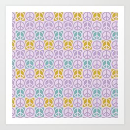 Checker Purple Peace Art Print