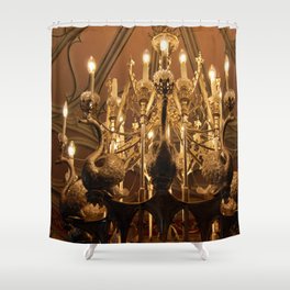 Swan Chandelier Shower Curtain