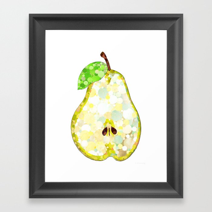 Delicious Golden Yellow Pear Fruit Art Framed Art Print