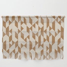 Abstract Geometric Pattern Mustard and Ivory Wall Hanging