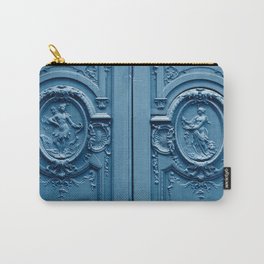 Classic Blue Door in Paris, Architecture Photography Carry-All Pouch | France, Parisian, Belleepoque, Indigobluewallart, Color, Europe, Apartment, Ornate, Door, Architecturaldetail 