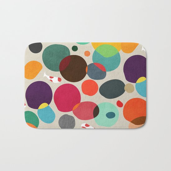 Lotus in koi pond Bath Mat