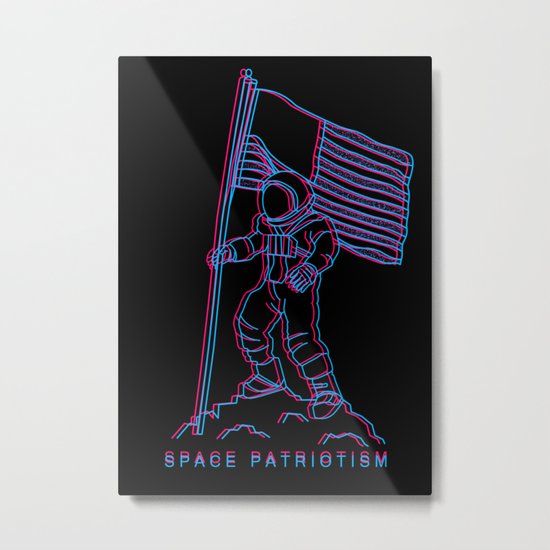 Patriotic Spaceman Metal Print
