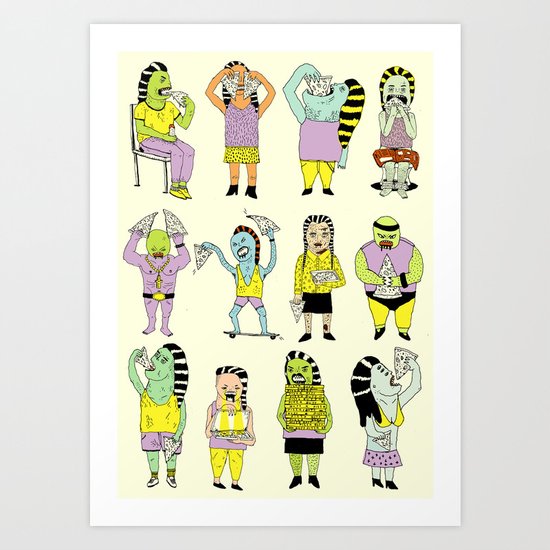 KIDS AND PIZZA Art Print