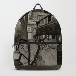New York Vintage picture Bus (circa 1935) Backpack | 1935, Picture, Usa, Decker, Vintage, Double, Digital, Black and White, Photo, Wallart 