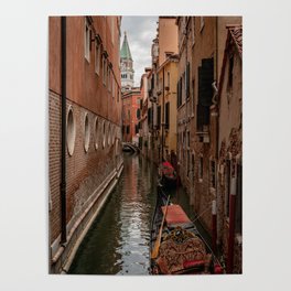 Gondolas Await - Venice, Italy Poster