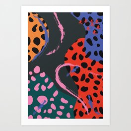 Colorful Retro Abstract Shapes 4 Art Print