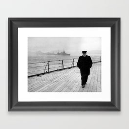 Winston Churchill At Sea Framed Art Print
