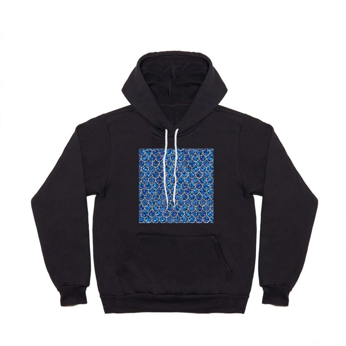 Sparkly Blue & Silver Glitter Mermaid Scales Hoody