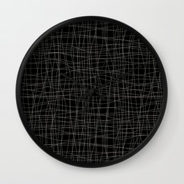 Black and Taupe Abstract Mosaic Grid Pattern Pairs DE 2022 Trending Color Reclaimed Wood DET625 Wall Clock