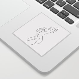 Sensual Woman Single Line Art Sticker