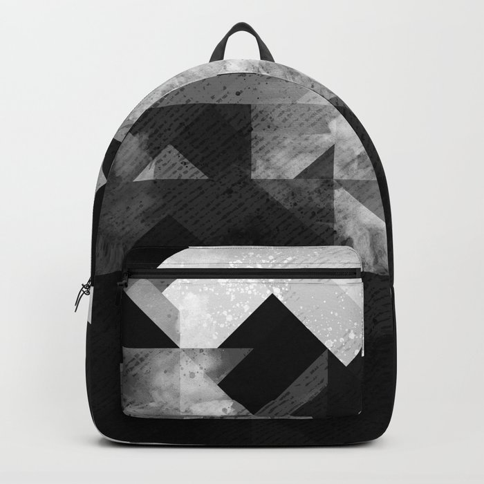 Black geometric discount backpack