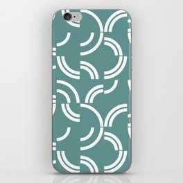 White curves on turquoise background iPhone Skin
