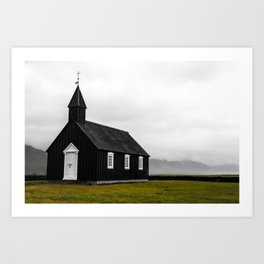 Black Church in Iceland Art Print