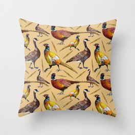 Vintage brown orange colorful pheasant birds pattern Throw Pillow | Pheasant, Colorfulpheasant, Colorful, Birds, Pattern, Curated, Chic, Colorfulbirds, Pheasantpattern, Vintagebirds 