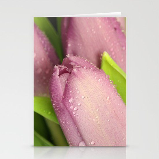 Pink Tulips Stationery Cards