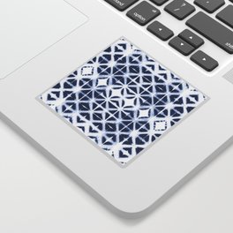 Moroccan design white and indigo blue Sticker