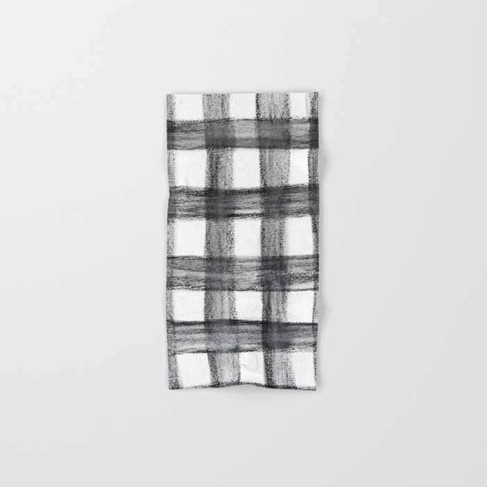 Black And White Buffalo Plaid Hand Bath Towel By Entirelyeventfulday Society6