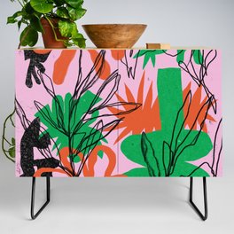 freehand collage in pink Credenza