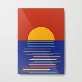 Sunset Sicily Metal Print | Papiercollage, Sonnenuntergang, Kidsposter, Retro, Popartprint, Kidsart, Graphicdesign, Modernart, Poster, Sicilaitaly 