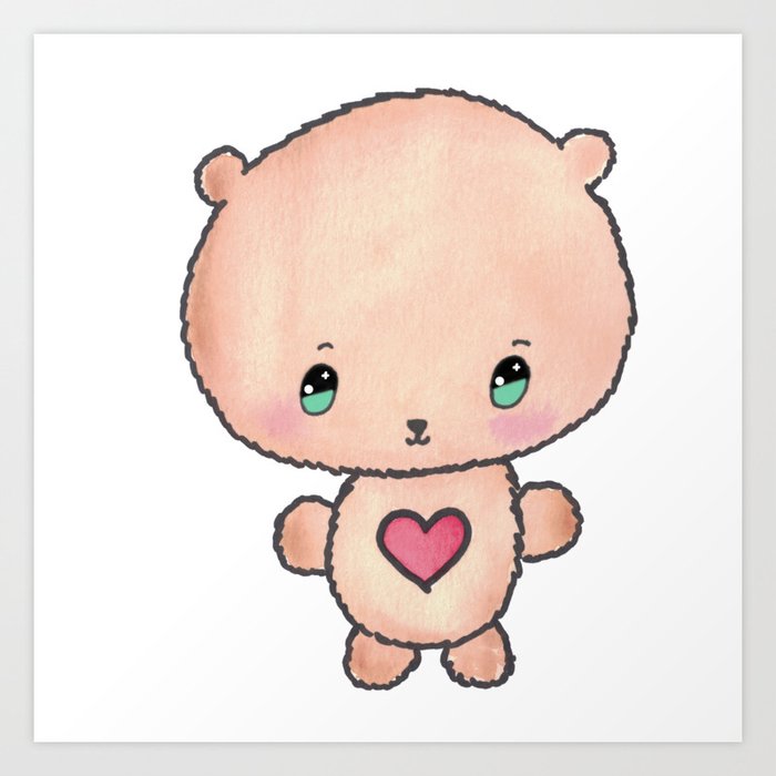 Cute Teddy Bear Art Print By Shelsy Society6