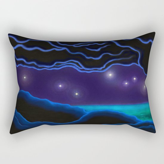 cave, sea and stars Rectangular Pillow