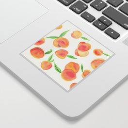 Summer Peaches: Watercolor Painting Sticker