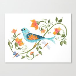 Bird on a Vine Canvas Print