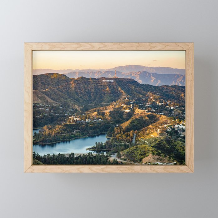 Hollywood Hills by Air Framed Mini Art Print