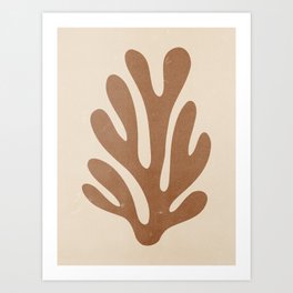 Coral Leaf: Matisse Taupe Brown Edition Art Print