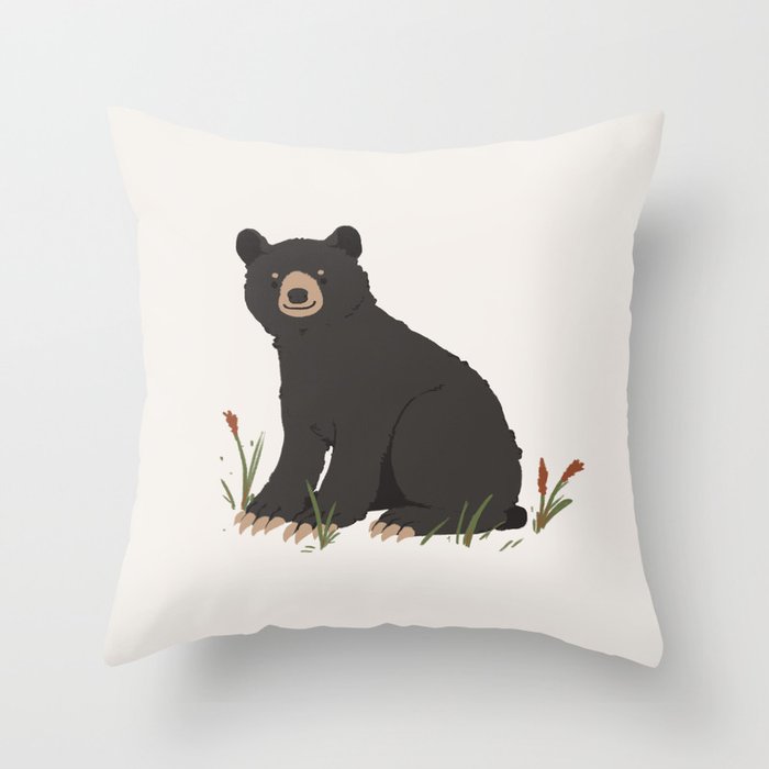 Black Bear Throw Pillow by Gwendolyn Wood Society6