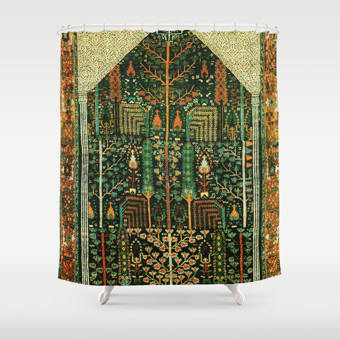 Weeping Willow Antique Bijar Persian Rug Print Shower Curtain