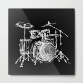 Black Drums Metal Print