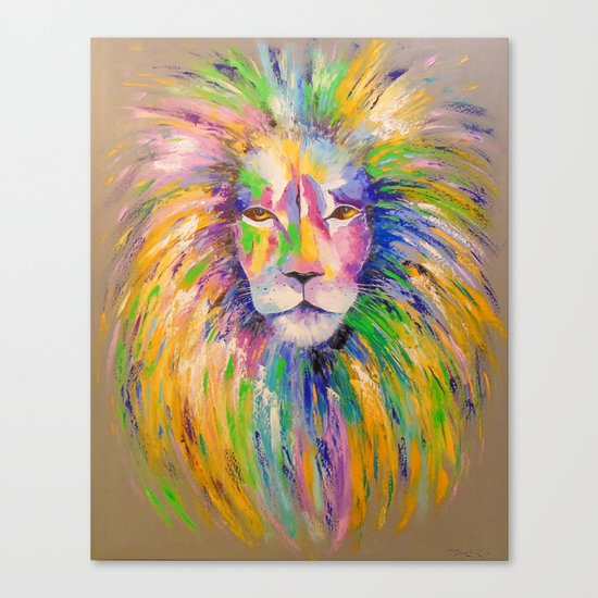 Colorful lion Canvas Print