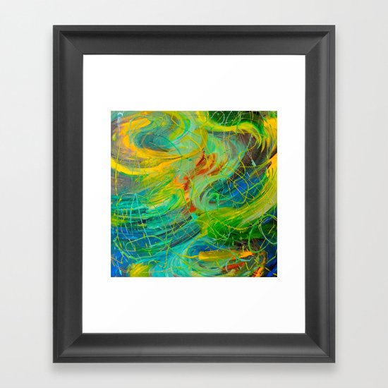 NAUTICAL GALAXY - Beautiful Aquatic Blue Green Ocean Universe Abstract Acrylic Painting Gift Decor Framed Art Print